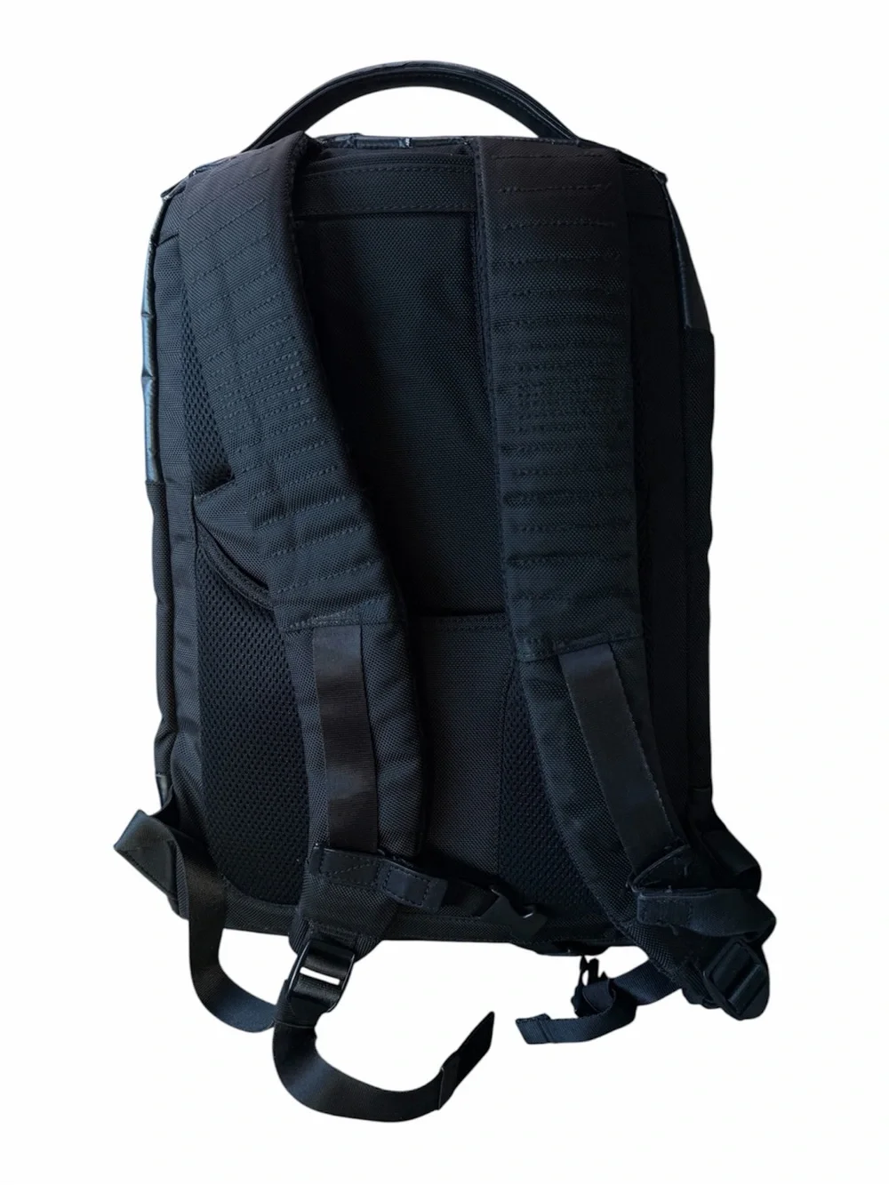 Tumi Black Backpack with Leather Trim - Men's Everyday Pack